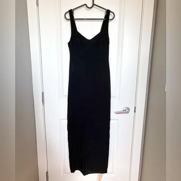 NEW NWT Reformation Reverie Dress Black Midi Button 4 - Picture 8 of 12